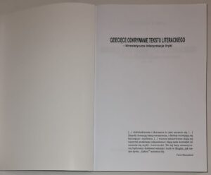 Dziecięce odkrywanie tekstu literackiego - Kinestetyczne interpretacje liryki