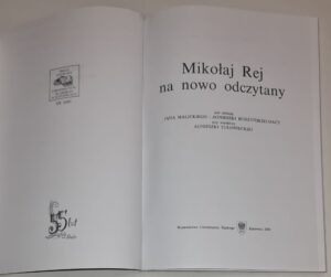 Mikołaj Rej na nowo odczytany