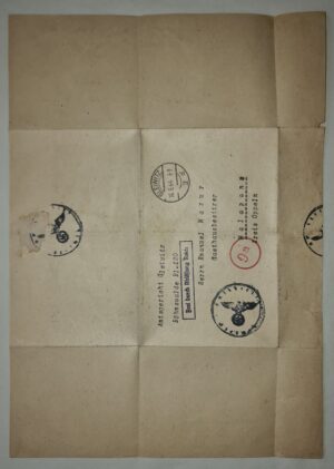 Amtsgericht Glewitz Sąd Gliwice Poczta list E. Mazur Restaurator Malapane Kr. Oppeln Ozimek pow. Opole Böhmswalde / Czechowice / Gliwice