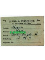Miechowice Mechtal Bytom 1939/1942 Stowarzyszenie Kobiet i Matek Legitymacja