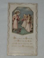 Jezus - stary złocony obrazek dewocyjny (1905-1911), Imprimatur, modlitwa