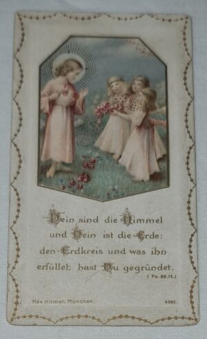 Jezus - stary złocony obrazek dewocyjny (1905-1911), Imprimatur, modlitwa