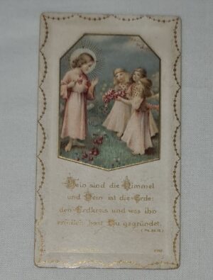 Jezus - stary złocony obrazek dewocyjny (1905-1911), Imprimatur, modlitwa
