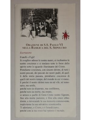 Papież Paweł VI Modlitwa Bazylika Grobu Świętego Jerozolima 4 styczeń 1964 r. - folder