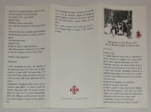 Papież Paweł VI Modlitwa Bazylika Grobu Świętego Jerozolima 4 styczeń 1964 r. - folder