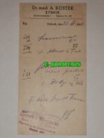 Rybnik lekarz Augustyn Rostek Autograf 1941 Recepta Apteka