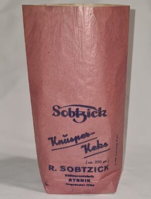 Fabryka słodyczy R. Sobtzick Rybnik okupacja R. Sobczyk torebka firmowa, reklama