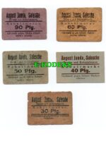 Salesche August Janda Drogen und Kolonialwaren Rabattmarke - Zalesie Śląskie pow. Strzelce Opolskie - Bony rabatowe Pfg. - 5 szt.