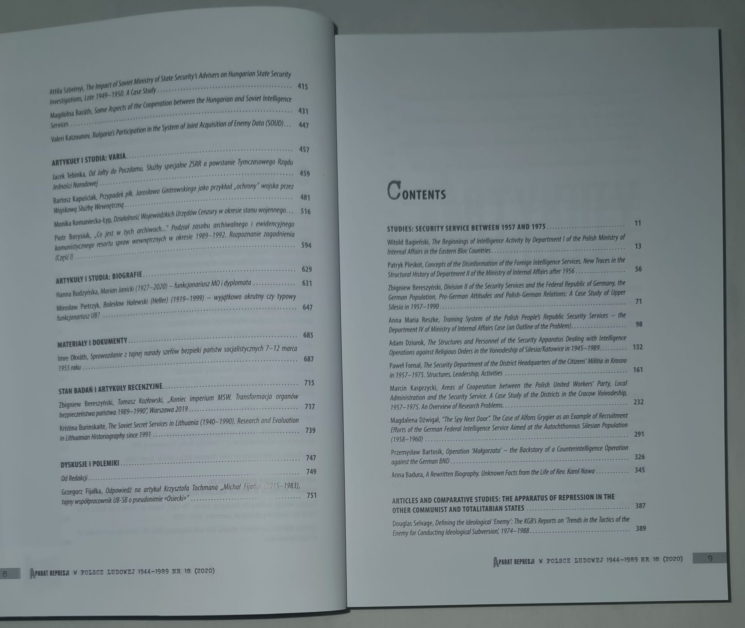 Aparat represji w Polsce Ludowej 1944-1989 Rocznik Nr 18 (2020)