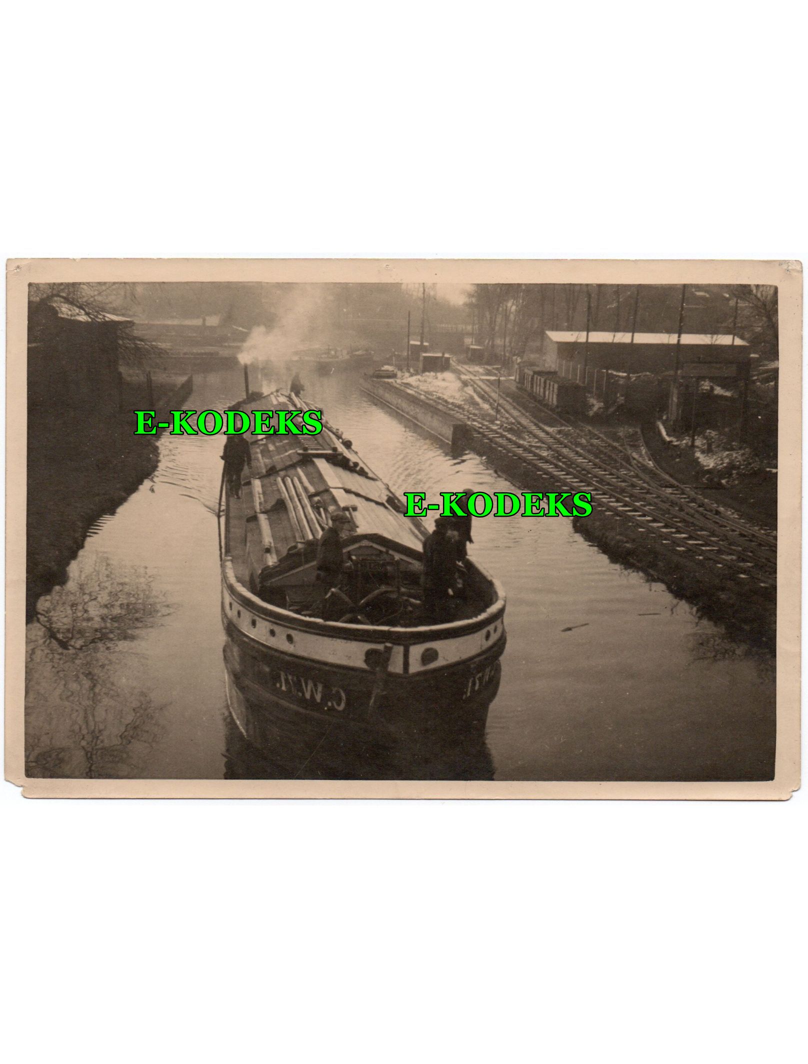 Gleiwitz - Gliwice - Port - Kanał Kłodnicki - barka - stara fotografia