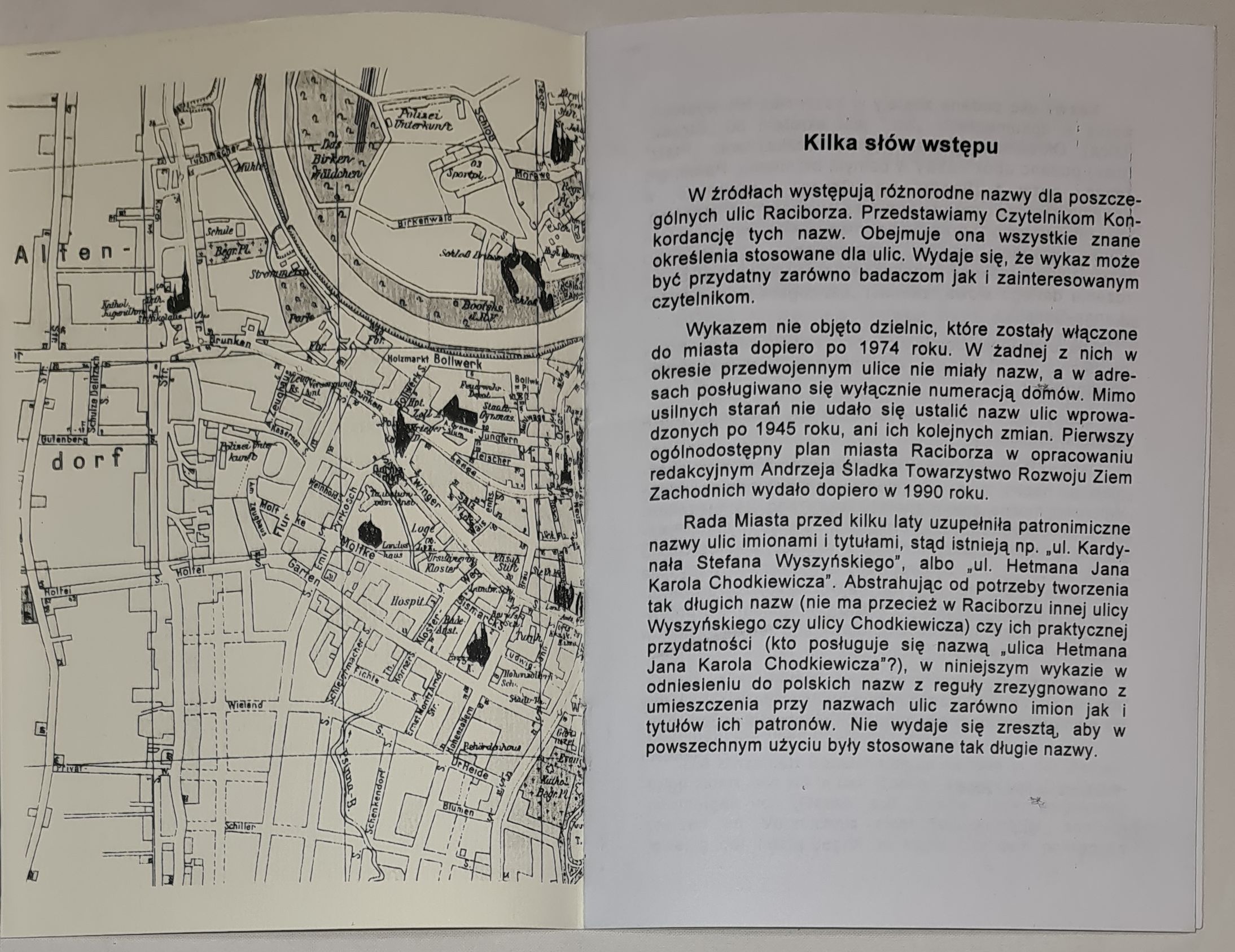 Konkordancja ulic Raciborza