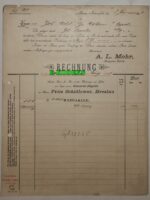 Dokument XIX w. Fritz Schidlower Breslau Wrocław A. L. Mohr margaryna Śląsk Żydzi Mason