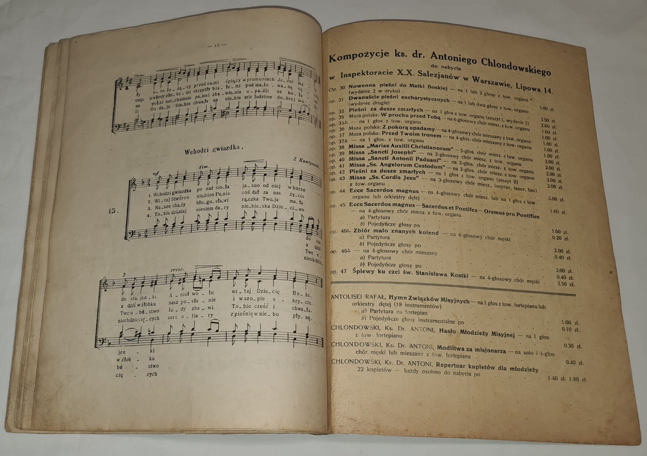 Piętnaście mało znanych kolęd w łatwym układzie na chór mieszany Op. 46 B