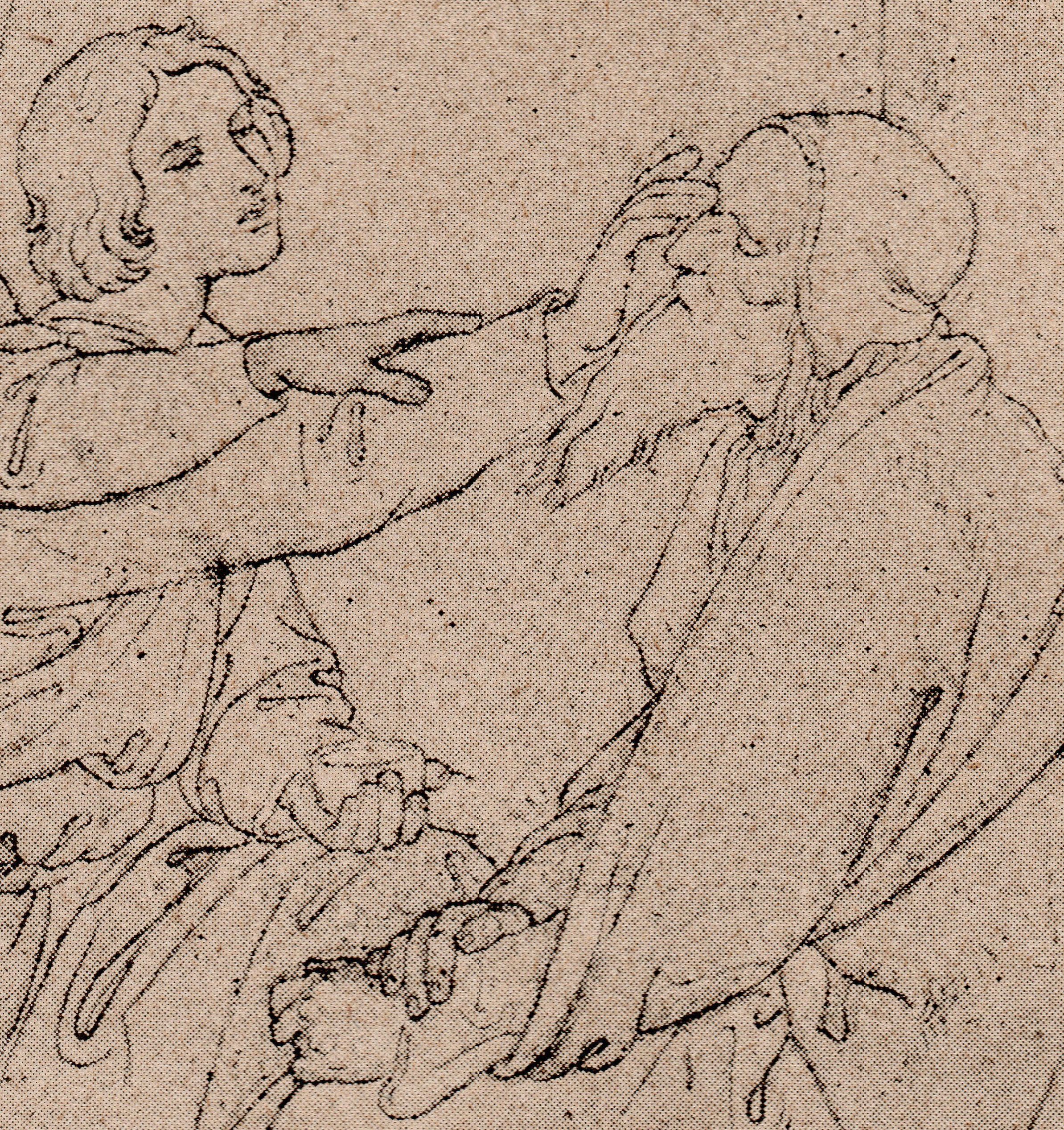 Joseph von Führich Uzdrowienie Tobiasza - stara rycina