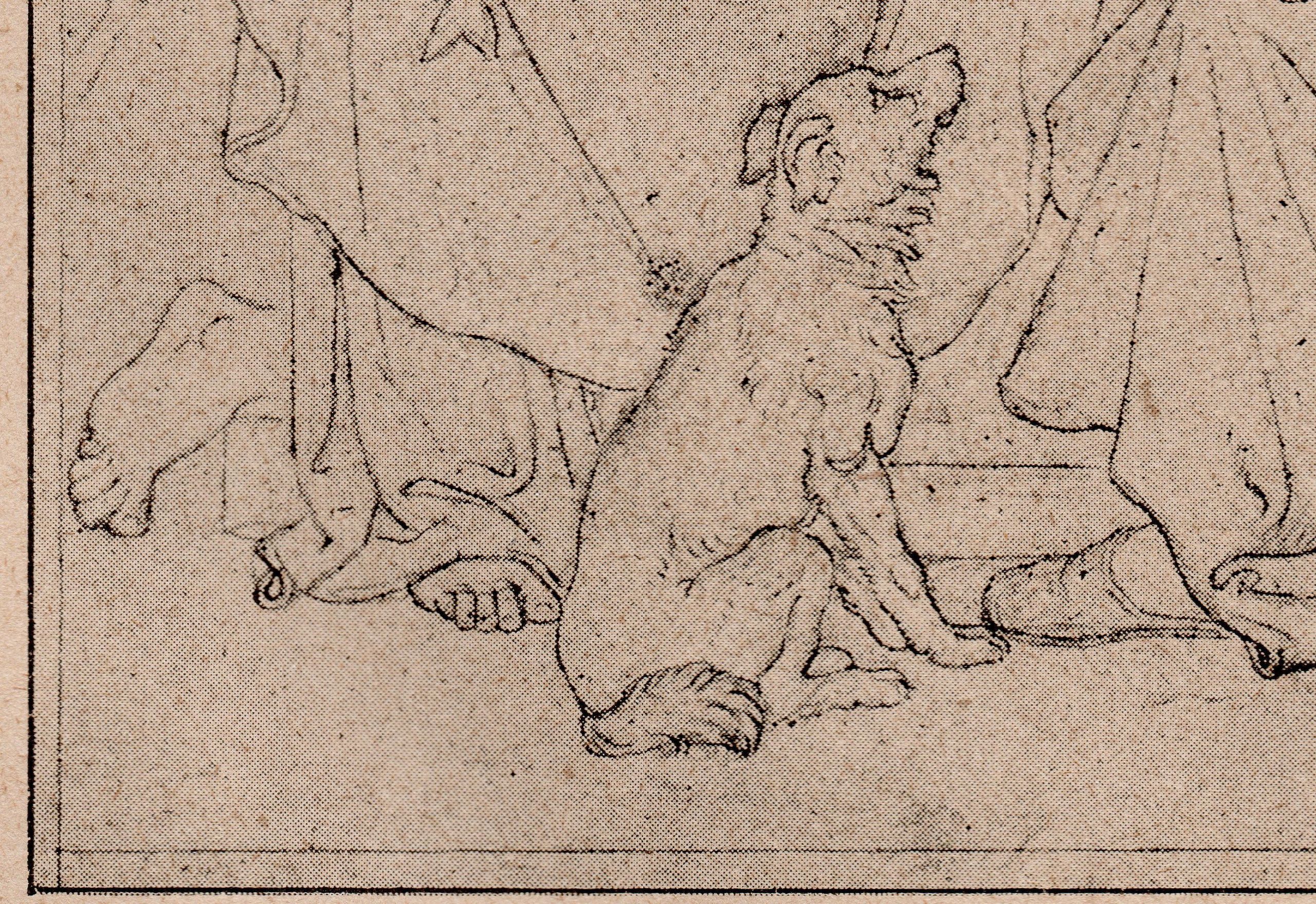 Joseph von Führich Uzdrowienie Tobiasza - stara rycina