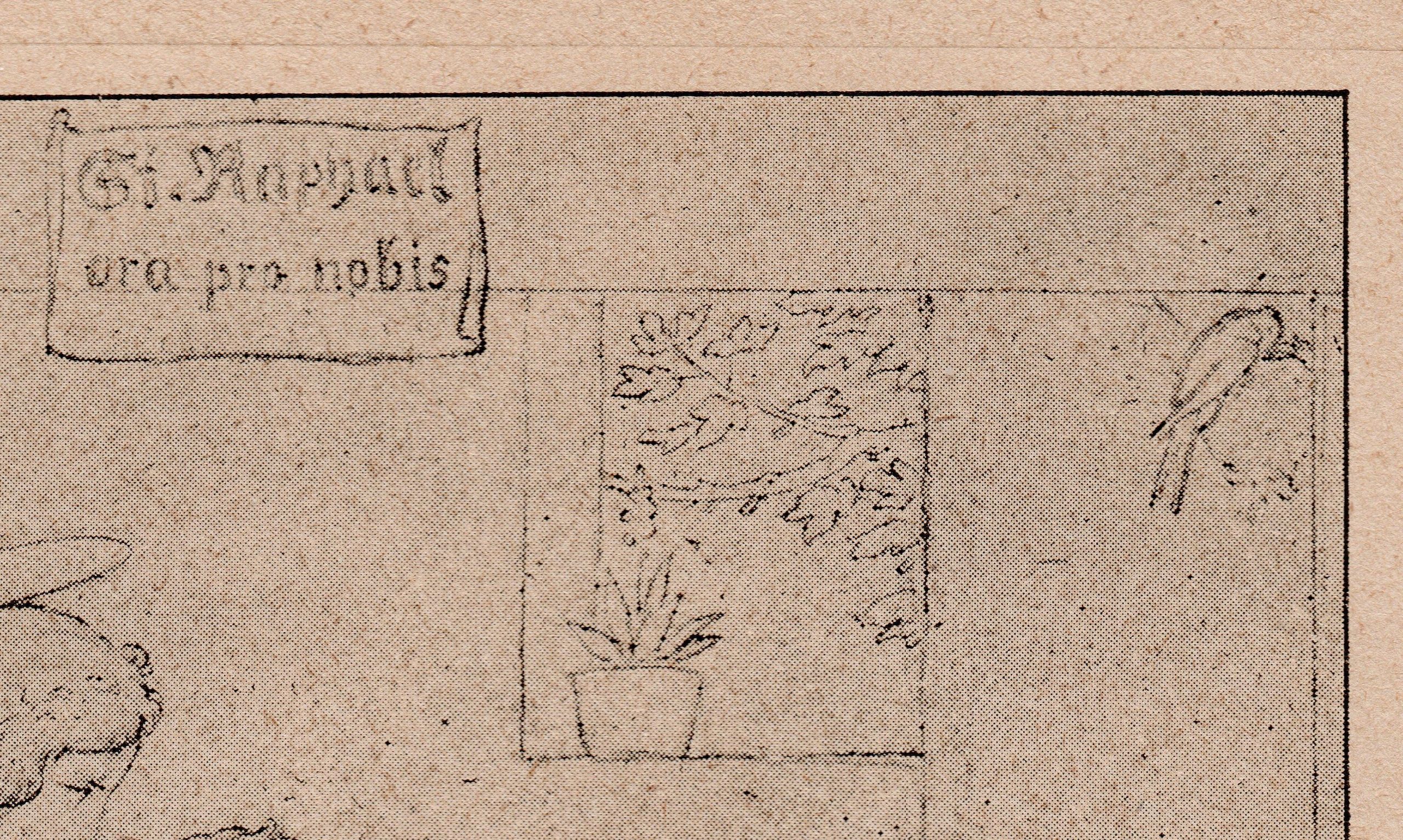 Joseph von Führich Uzdrowienie Tobiasza - stara rycina