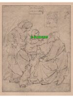 Joseph von Führich Uzdrowienie Tobiasza - stara rycina