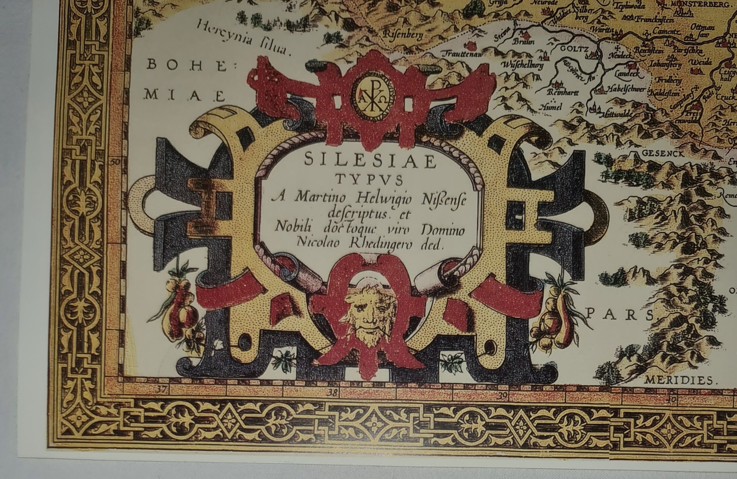 Mapa Śląsk - Martin Helwig 1561 / Abraham Ortelius 1608 - Reprodukcja