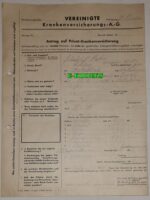 Matzkirch Kr. Cosel Antrag auf Privat-Krankenversicherung 1939 / Maciowakrze pow. Koźle Wniosek o prywatne ubezpieczenie zdrowotne - Tylko Aryjczycy !