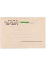 Karta pocztowa firmowa „Kolarz” Rowery - Radia - Maszyny Warsztaty reperacyjne Pionki