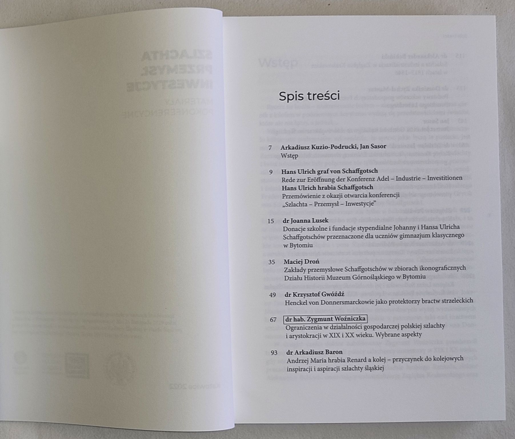 Szlachta - Przemysł - Inwestycje. Materiały pokonferencyjne