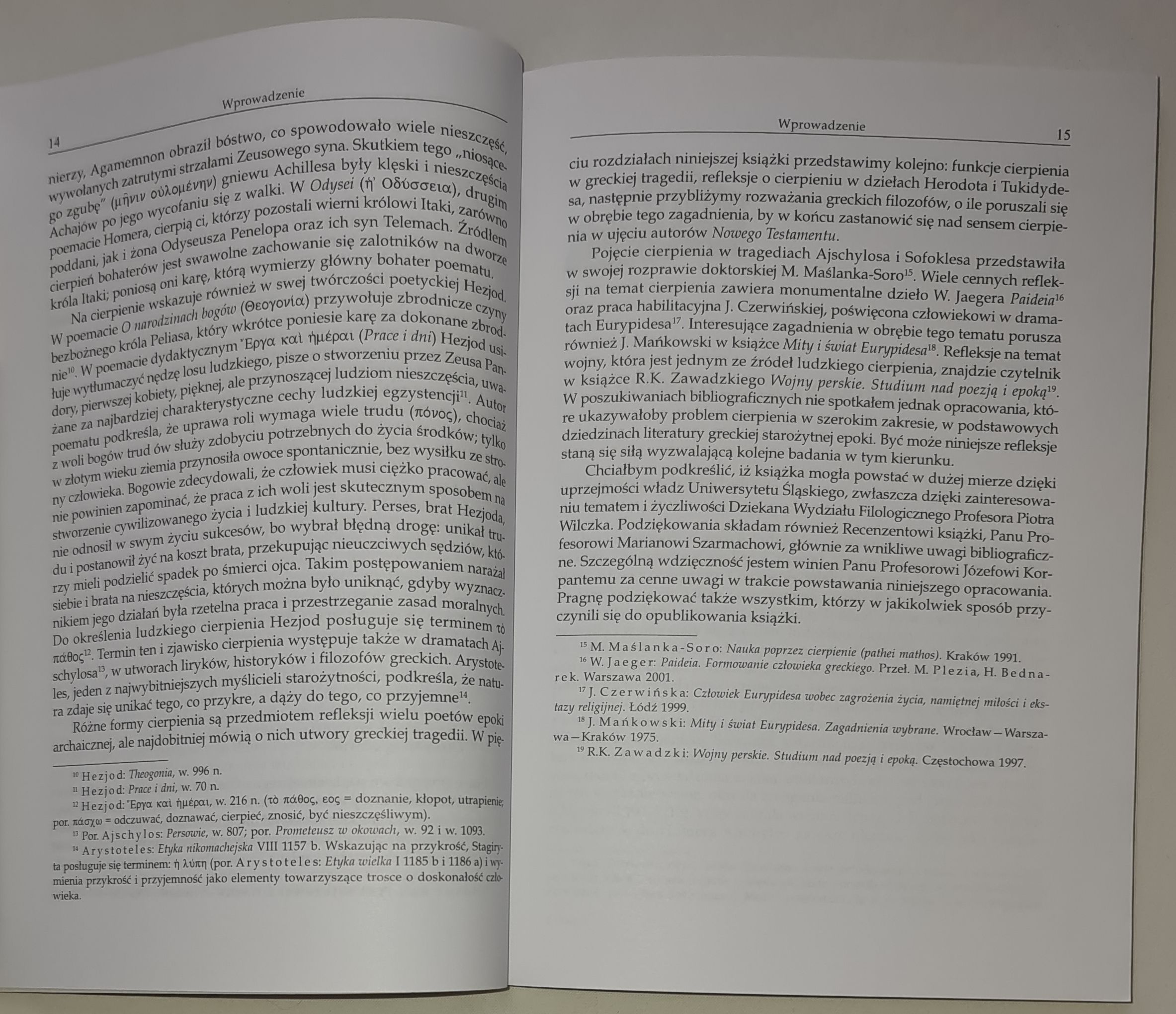 Problem cierpienia w literaturze i filozofii starożytnej Grecji. Zagadnienia wybrane