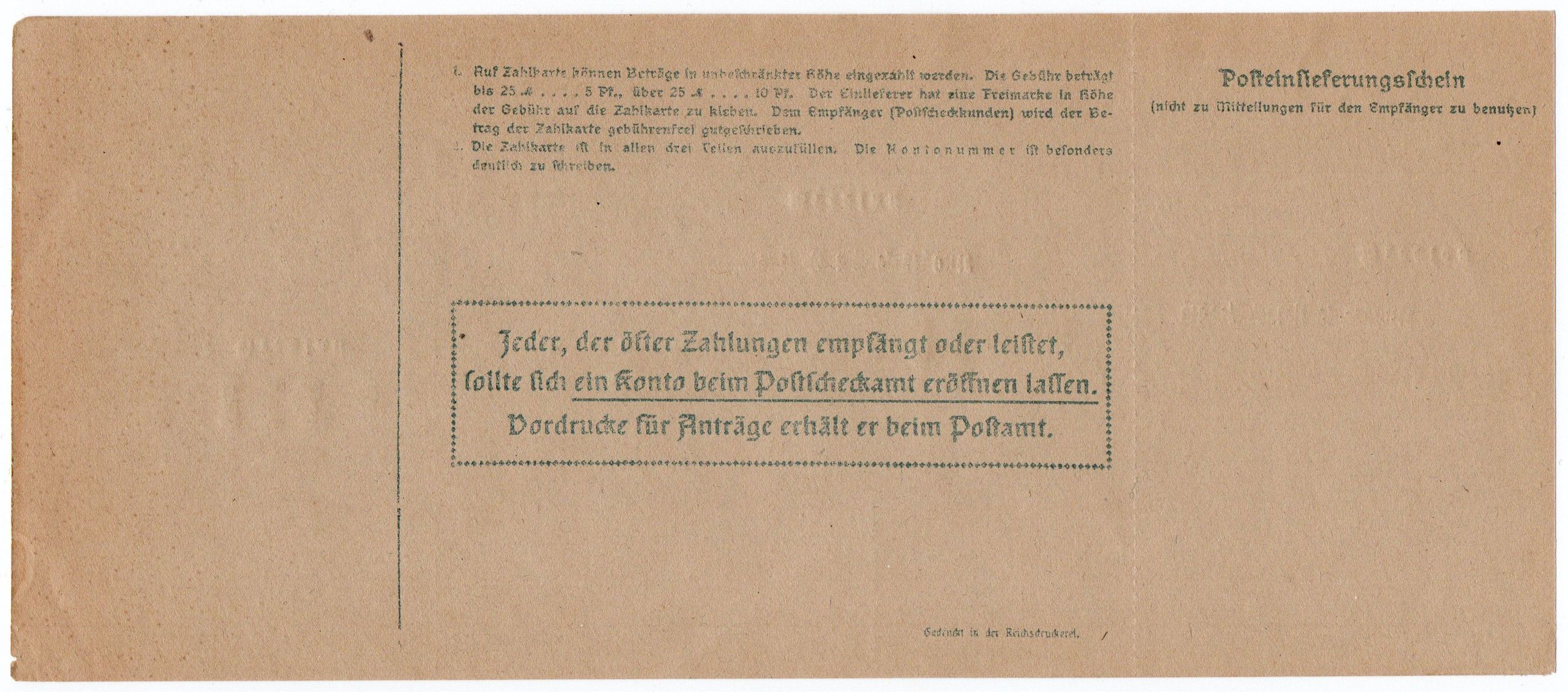 Adolf Priester Rybnik Zahlkarte - Przekaz pocztowy firmowy - Judaika - Żydzi Górnośląscy 1913/1918 ?