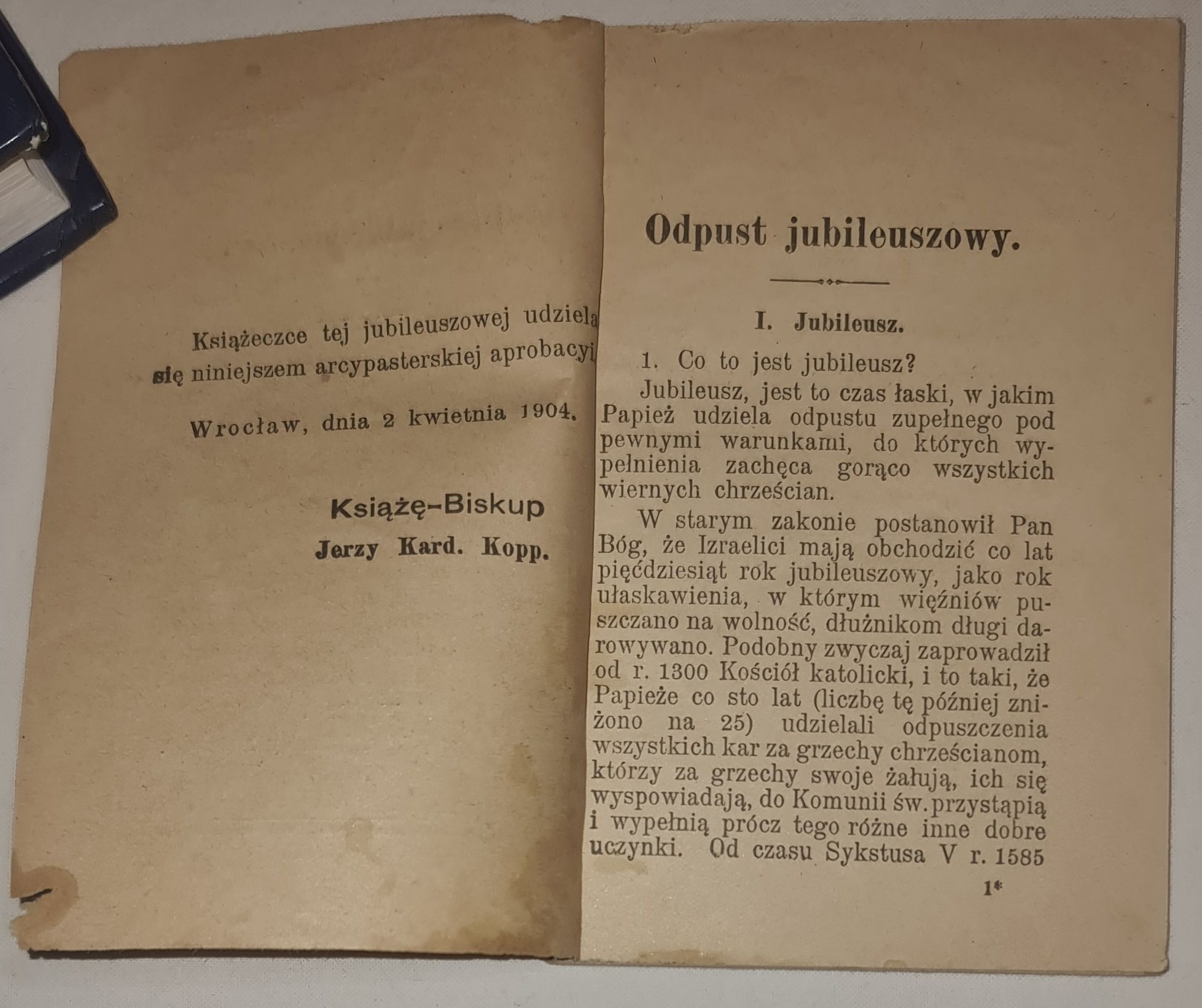 Książeczka jubileuszowa Wydał ks. Augustyn Arndt T. J. Wrocław 1904